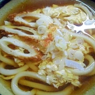 ちくわのダシで卵うどん・そば